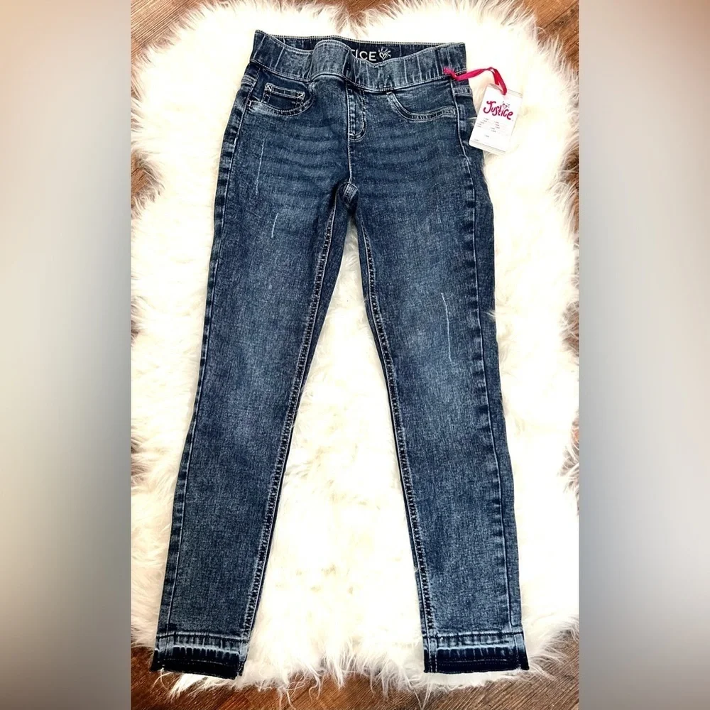 GIRL’S JUSTICE MEDIUM DARK WASH SKINNY JEANS | SIZE 10 | NWT
